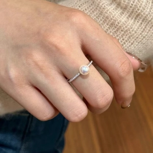 925 Sterling Silver Freshwater Pearl Ring For Women Sparkling Rhinestone Open Adjustable Fashion Jewelry Wedding Gift