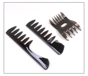 Three-piece hair styling comb set with wide teeth for classic men's vintage pompadour style