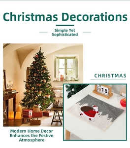 Sottopiatto natalizio con motivo Babbo Natale su tovaglietta in tessuto decorativo
