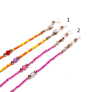Colorful Beaded Glasses Chain Handmade Glass Seed Beads Anti-Slip Eyewear Strap Mask Holder Lanyard For Women Fashion