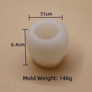 3D triangular sphere silicone mold for DIY candles and soap making, 7.1cm x 6.4cm size