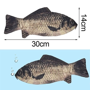Detailed view of the 30cm realistic fish pencil case with dimensions 30cm by 14cm
