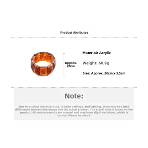 Detail view of acrylic amber marbled bracelet with specs 60.9g weight and 20cm size