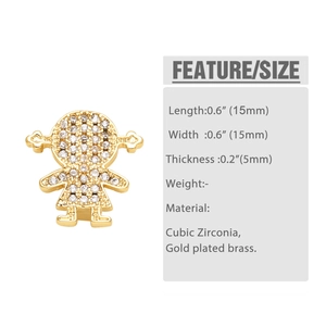 Makro-Detail des 18k vergoldeten Mädchen-Anhängers mit Zirkonia-Einlage