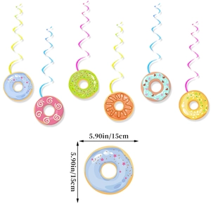 Donut-Thema Party-Hängedekoration mit bunten Makronen-Designs für Geburtstagsfeiern