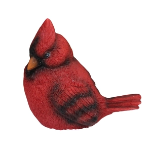 Handcrafted red cardinal bird ornament with realistic feather texture for Christmas decor