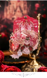 Detailed view of PET floral stickers with gold foil stamping and vintage gothic cats