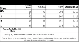 Size guide for backless V-neck tank top listing length, bust, and hem measurements in CM