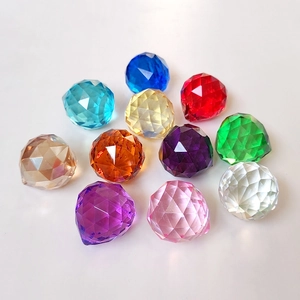 Faceted crystal glass ball pendants in various colors for DIY bead curtains and lighting