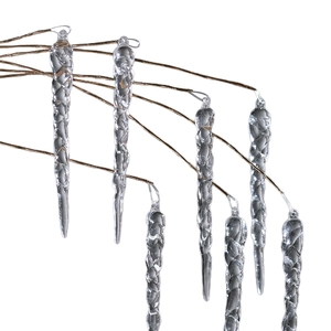Hanging transparent acrylic spiral icicles for Christmas tree decoration and winter ornaments