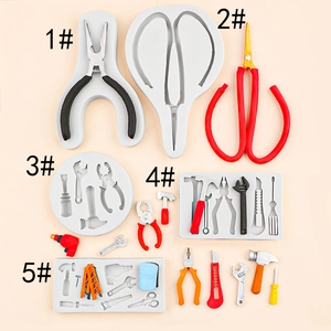 Hardware Tools Silicone Mold Pliers Scissors Wrench Hammer Screwdriver Saw For Fondant Chocolate Cake Decor DIY Craft