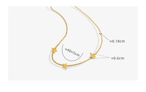 Détails des dimensions du collier étoile en or 18k avec longueur 40+5cm et taille du pendentif