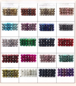 4cm mini boules de noël en plastique décoratives suspendues ornements colorés