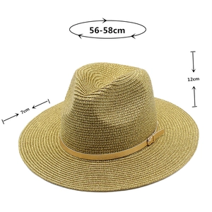 Dettaglio cappello in paglia con altezza 12 cm e tesa 7 cm con specifiche tecniche