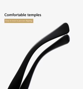 Close-up of comfortable black temples on punk hip hop sunglasses with anti-slip design