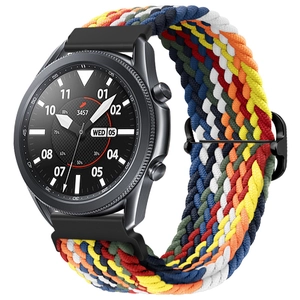 Adjustable nylon woven elastic strap for Galaxy Watch with multi-color braided detail