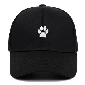 Cotton Baseball Cap With Cat Paw Embroidery Cartoon Animal Peaked Hat Unisex Casual Sun Protection Adjustable Outdoor