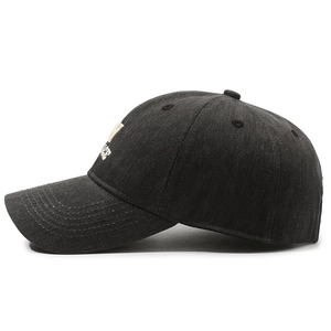 Classic black denim baseball cap with white PACE embroidery and adjustable back strap