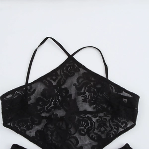 Sexy black lace crochet halter neck backless dress for beach vacations and holidays