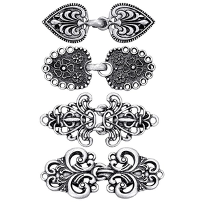 Set di clip per cardigan con mantello metallo vintage, fibbia retro per scialle e maglione.