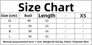 Size chart for women halter jumpsuit showing measurements in cm and fabric details