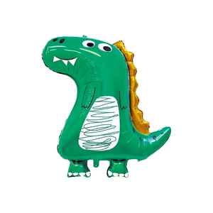 Green cartoon dinosaur shape aluminum foil balloon for children birthday party decorations
