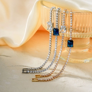 Elegant Copper Zirconia Square Tennis Bracelet For Women Light Luxury Noble Adjustable Fashion Jewelry Exquisite Hand Chain