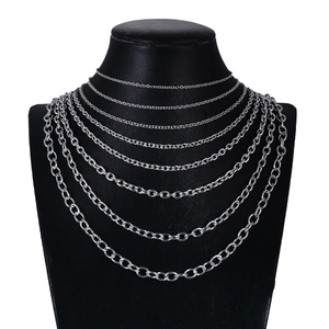 Detailed comparison of eight various thicknesses of stainless steel O-chains and link necklaces