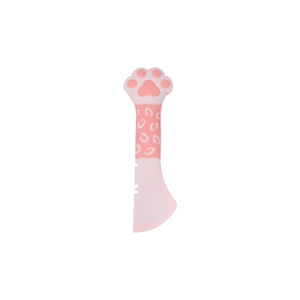 Pink cat paw silicone spoon and scraper for pet canned food feeding tool in 360-degree view