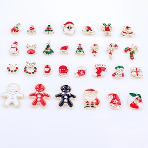 Weihnachtliche Nagelanhänger aus Legierung mit Schneemann und Elch für DIY-Dekoration