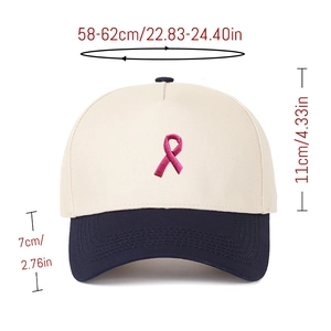Maßangaben für 5-Panel Trucker Cap mit rosa Schleife Stickerei und Abmessungen