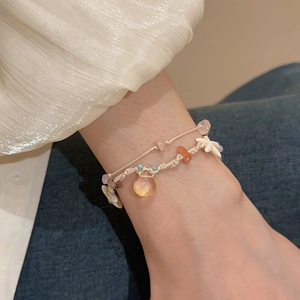 Boho-Armband-Set mit bunten Perlen, Seestern-Anhänger und handgewebter Baumwollschnur