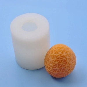 Easter egg silicone mold for DIY candles with geometric triangle grid texture pattern