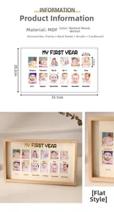 Detailed view of MDF baby growth frame with 12 small slots and glass dimensions