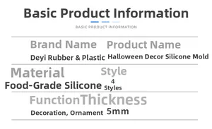 Dettagli dello stampo in silicone a fantasma per Halloween con spessore di 5mm per DIY