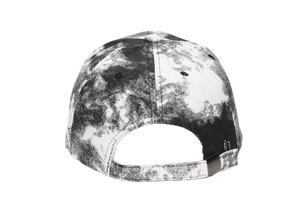 Detailed back view of tie-dye baseball cap featuring adjustable metal buckle strap