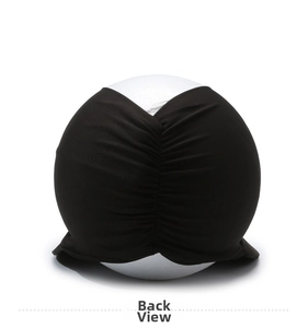 Detail view showing the back pleat design of the black high-elasticity sun visor headband