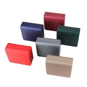 Set of six premium faux leather jewelry gift boxes with rounded corners and flip covers