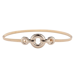 Ceinture fine en métal doré avec boucle décorative à cercles entrelacés pour femmes