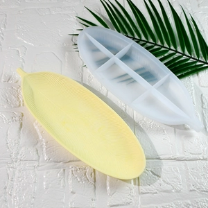 Moule silicone en forme de feuille pour plateau en résine avec texture de nervures