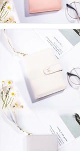 Litchi pattern passport neck pouch with gold airplane buckle in various pastel colors