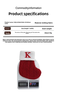 Size chart for knit Christmas stockings showing 18cm length and 10cm cuff width details