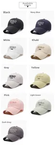 Detailed grid of quick-dry baseball caps in nine colors featuring SILENT embroidery
