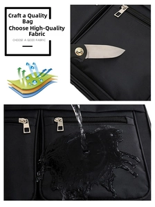 Detail showing waterproof oxford fabric and scratch-resistant layer of the business bag