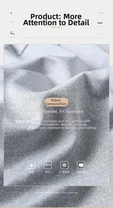 Detalle de tela deportiva gris hecha de 95% poliéster y 5% elastano de alta calidad