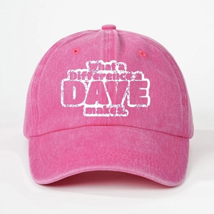 Pink washed cotton baseball cap with vintage lettering for men and women
