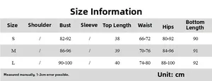 Tabella delle taglie dettagliata per il set crop top e gonna con misure in centimetri