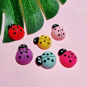 Cute colorful resin ladybug DIY craft accessories for hairpins and phone cases