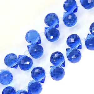 Deep royal blue faceted crystal beads with precision cut for DIY jewelry making