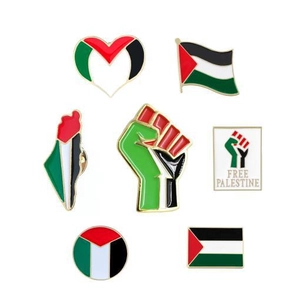 National Flag Brooches Metal Alloy Enamel Pins Palestine Israel USA Designs For Clothing Bags Lapel Decorative Unisex